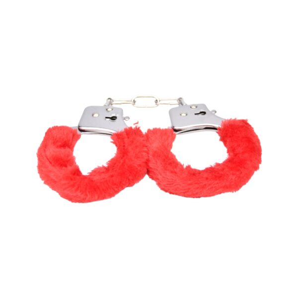 Bound to Play. Heavy Duty Furry Handcuffs Red - Image 6