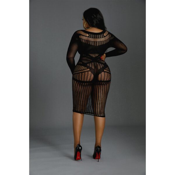 Moonlight Long Sleeve Lace Dress Black Plus Size - Image 5