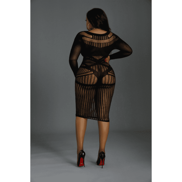 Moonlight Long Sleeve Lace Dress Black Plus Size - Image 6