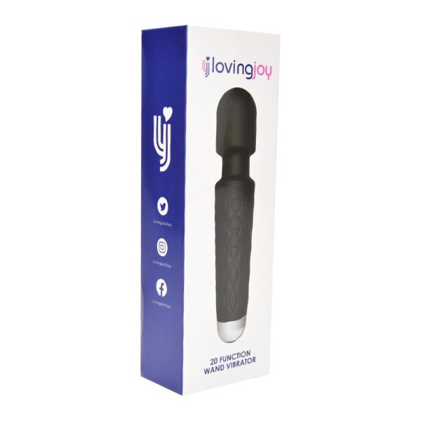 Loving Joy 20 Function Wand Vibrator Black - Image 7