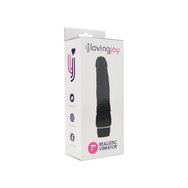 Loving Joy 7 inch Realistic Vibrator Black - Image 9