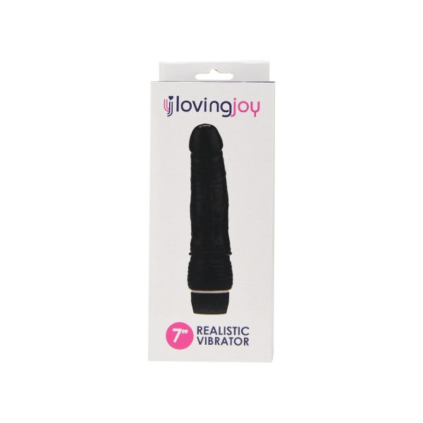 Loving Joy 7 inch Realistic Vibrator Black - Image 7