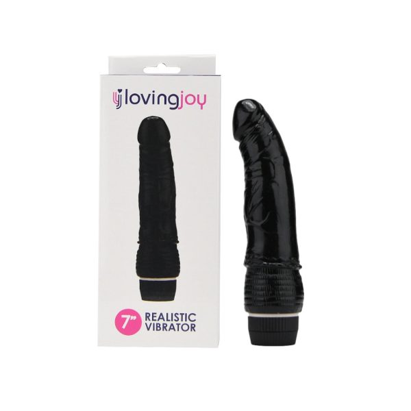 Loving Joy 7 inch Realistic Vibrator Black - Image 6