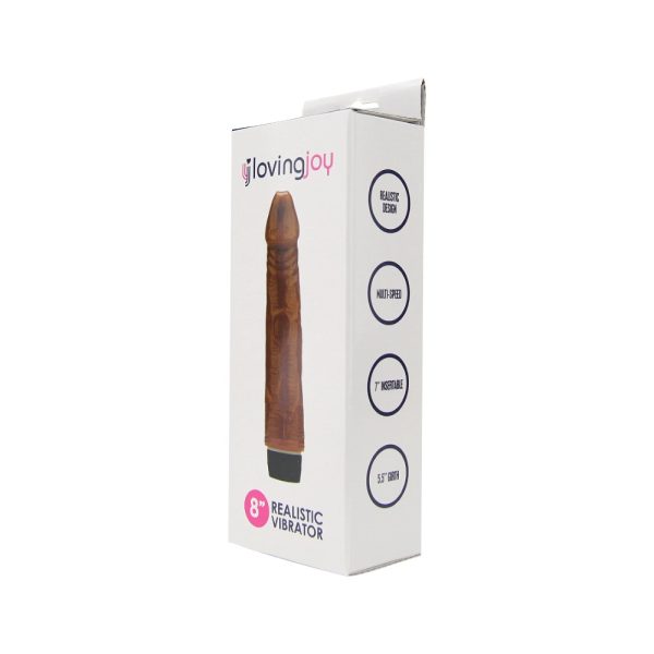 Loving Joy 8 inch Realistic Vibrator Brown - Image 8