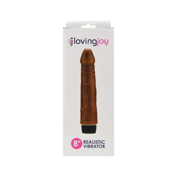 Loving Joy 8 inch Realistic Vibrator Brown - Image 7