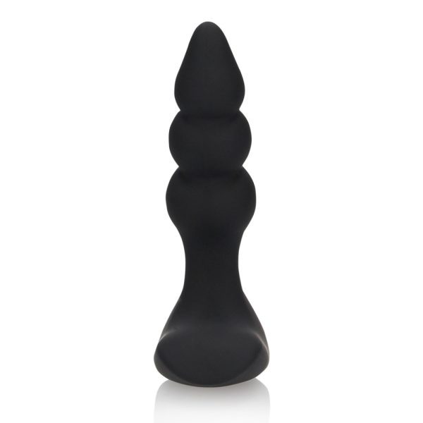 Beaded Vibrating Anal Plug with Remote Control Black - Image 7