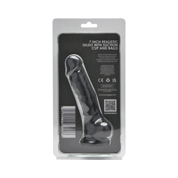 Loving Joy 7 Inch Realistic Silicone Dildo with Suction Cup and Balls Black - Image 8