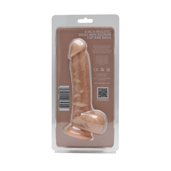 Loving Joy 8 Inch Realistic Silicone Dildo with Suction Cup and Balls Vanilla - Image 8