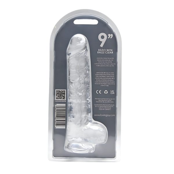 Loving Joy 9 Inch Dildo with Balls Clear - Image 9