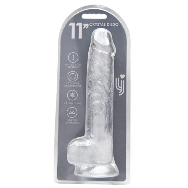 Loving Joy 11 Inch Dildo with Balls Clear - Image 7