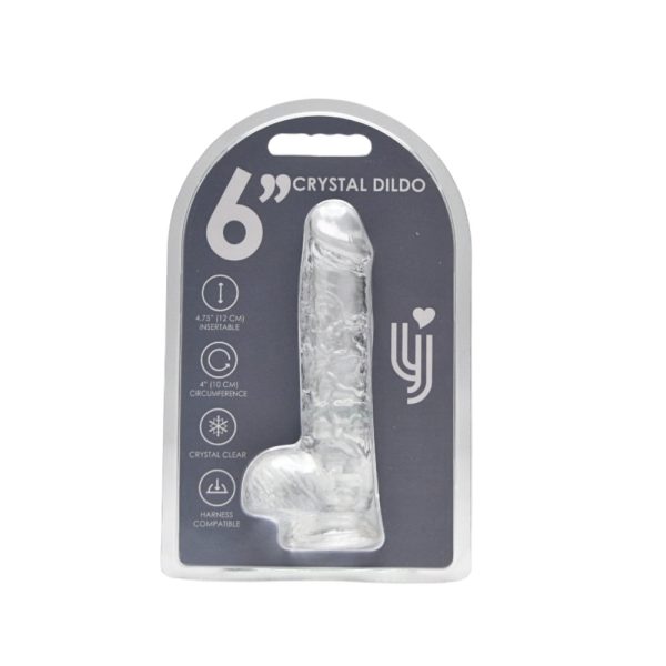 Loving Joy 6 Inch Dildo with Balls Clear - Image 10