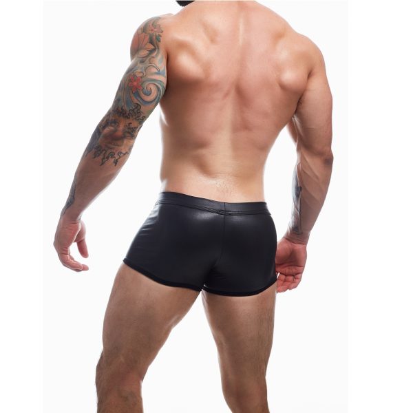 C4M Peekaboo Black Leatherette Mini Pants - Image 3