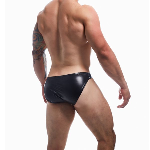 C4M Boost Black Leatherette Bikini Brief - Image 3