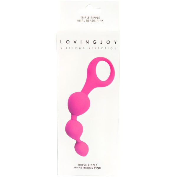 Loving Joy Triple Ripple Anal Beads-Pink - Image 10