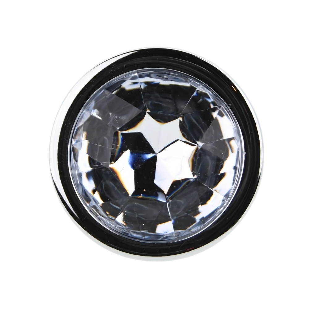 Toosh Silver Metal Butt Plug Large Clear Stone - Image 6