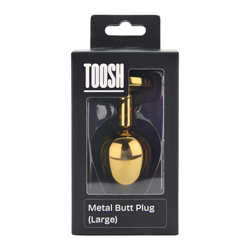 Toosh Gold Metal Butt Plug Large Red Stone - Image 7