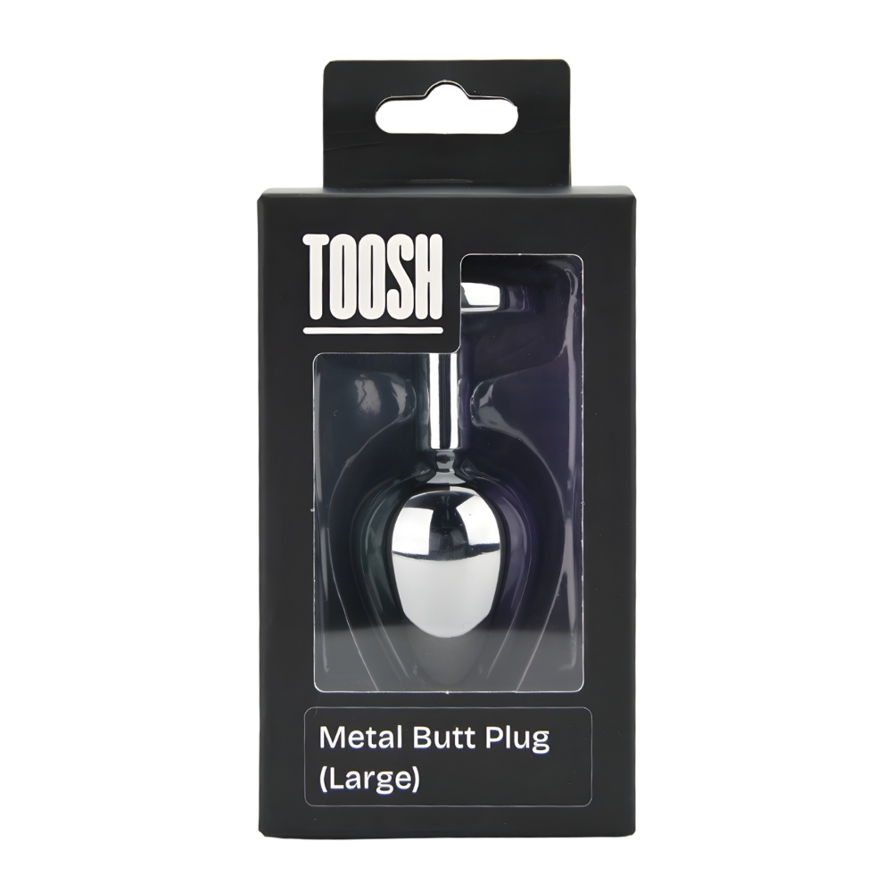 Toosh Silver Metal Butt Plug Large Pink Stone - Image 8