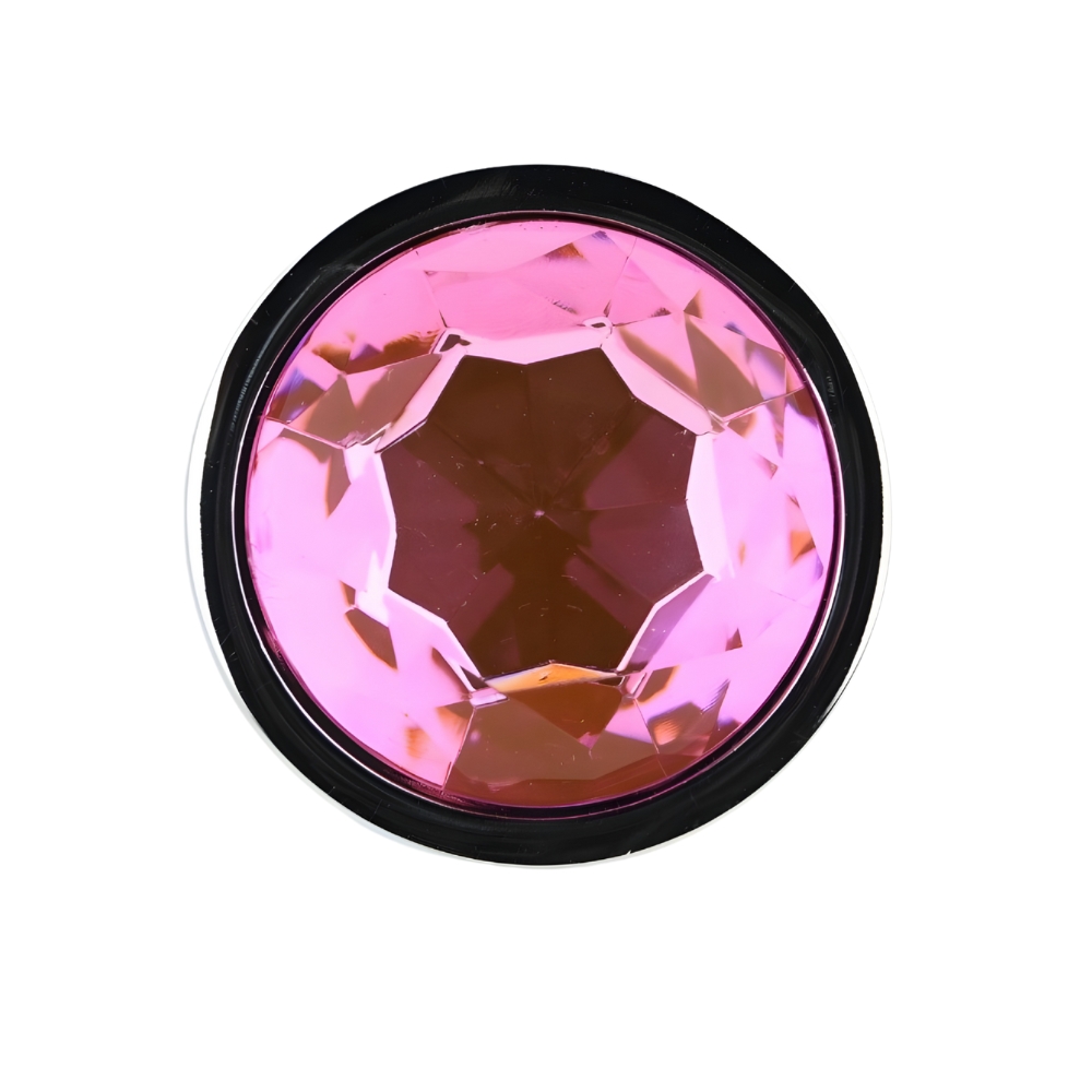 Toosh Silver Metal Butt Plug Large Pink Stone - Image 6